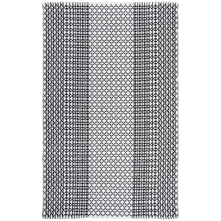 Safavieh 2 ft. 3 in. x 7 ft. Montauk Collection Contemporary Rectangle Hand Woven Rug Black & Ivory MTK617Z-27